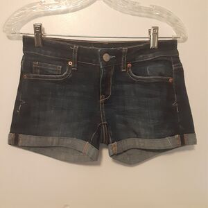 Abercrombie & Fitch Women's 0 Cut-Off Distressed Denim Jean Shorts Embellished